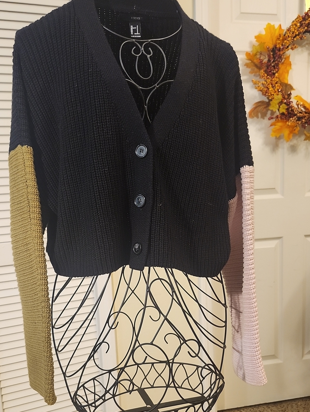 Forever 21 Colorblock Cardigan Sweater